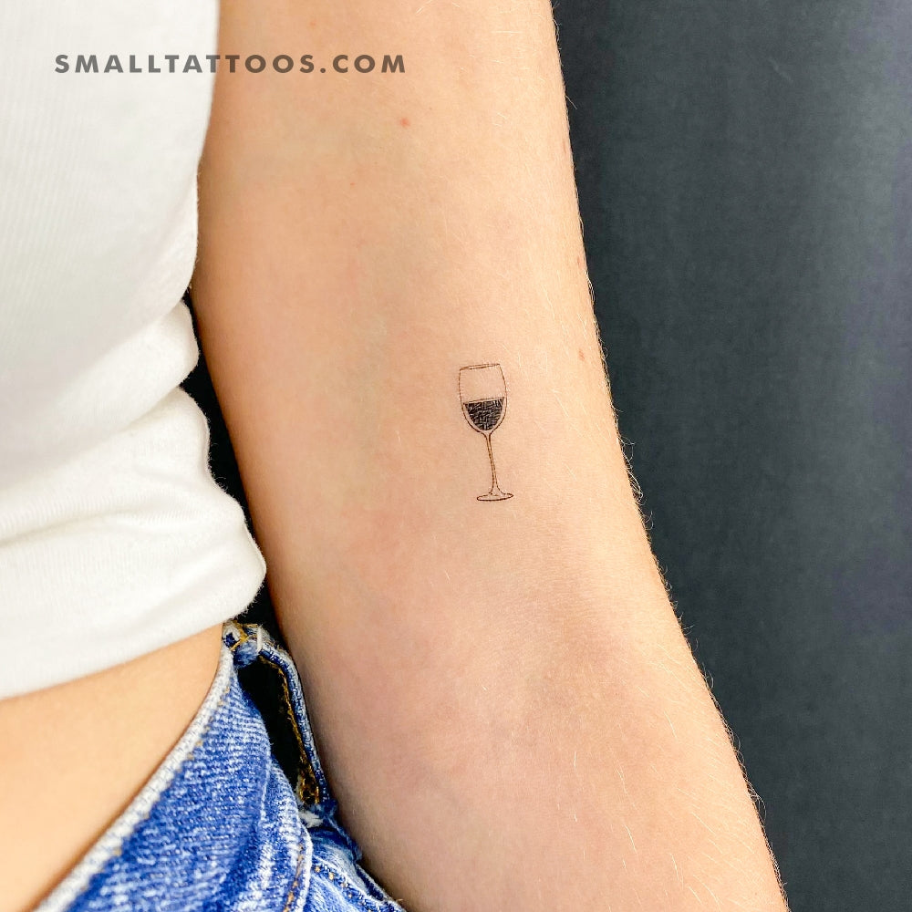 Wine Glass Temporary Tattoo (Set of 3) – Small Tattoos