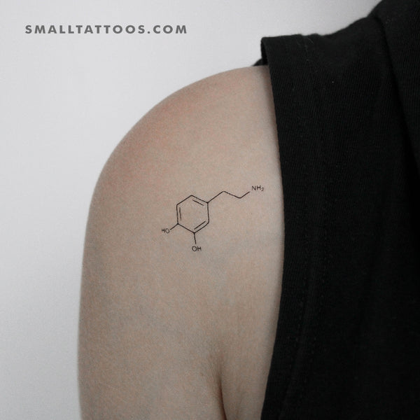 Dopamine Skeletal Formula Temporary Tattoo (Set of 3)