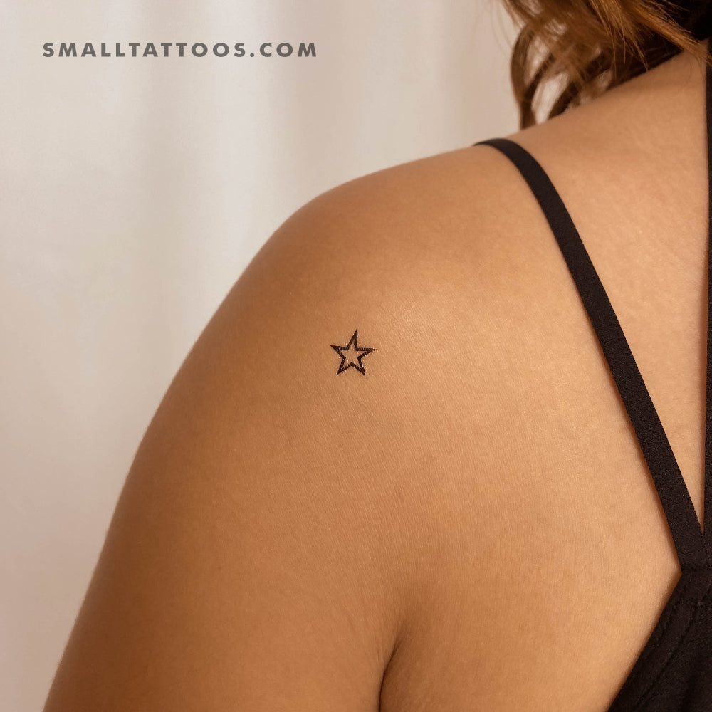 Tatuaje temporal de contorno de estrella (juego de 3)