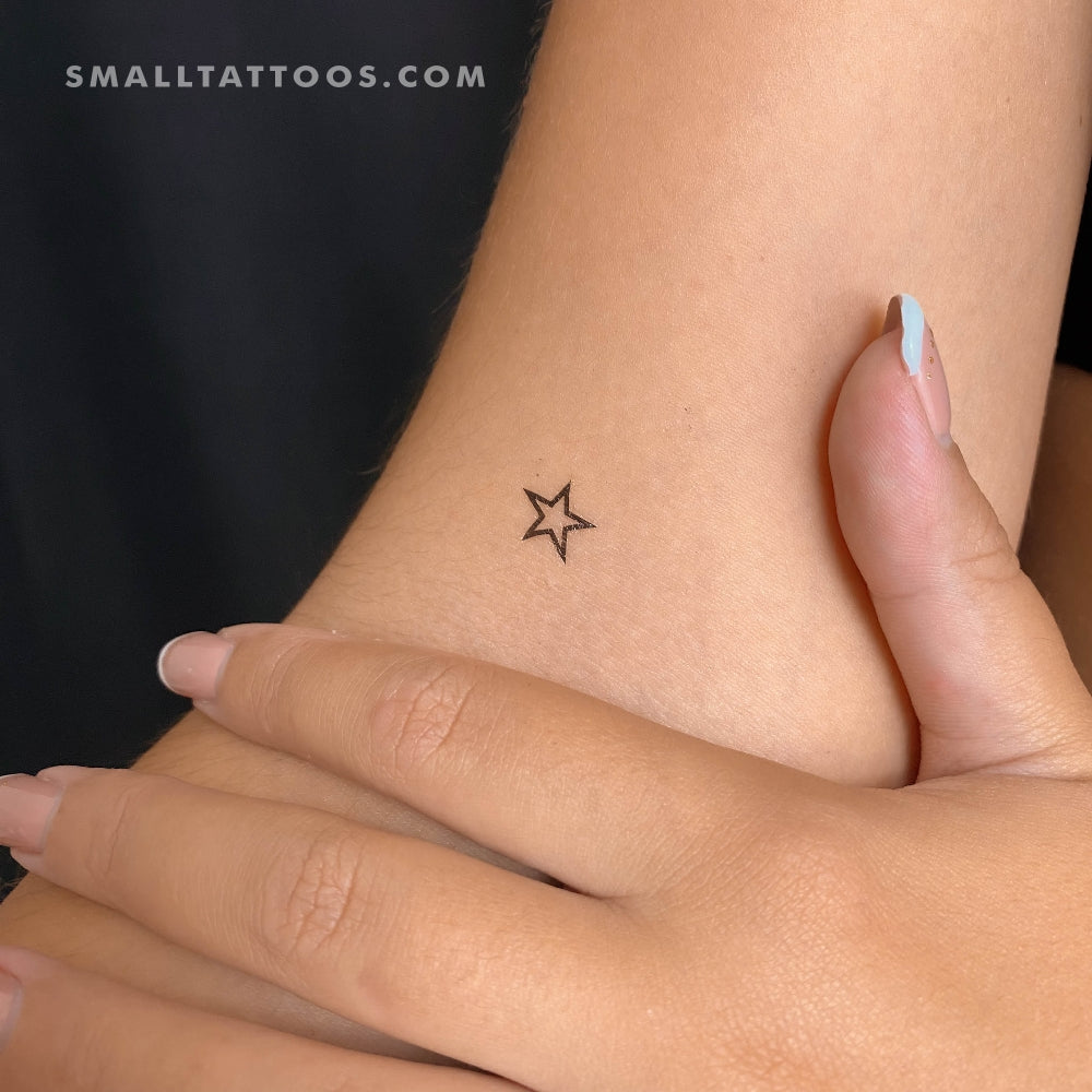 Tatuaje temporal de contorno de estrella (juego de 3)