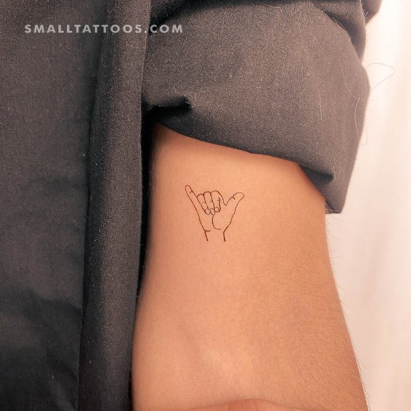 Small Shaka Sign Temporary Tattoo (Set of 3)