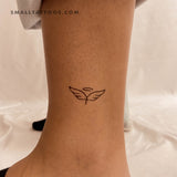Wings, Cross And Halo Temporary Tattoo - Set of 3