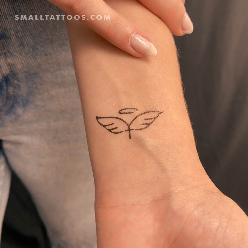 Angel Wings Infinity Temporary Tattoo - Etsy