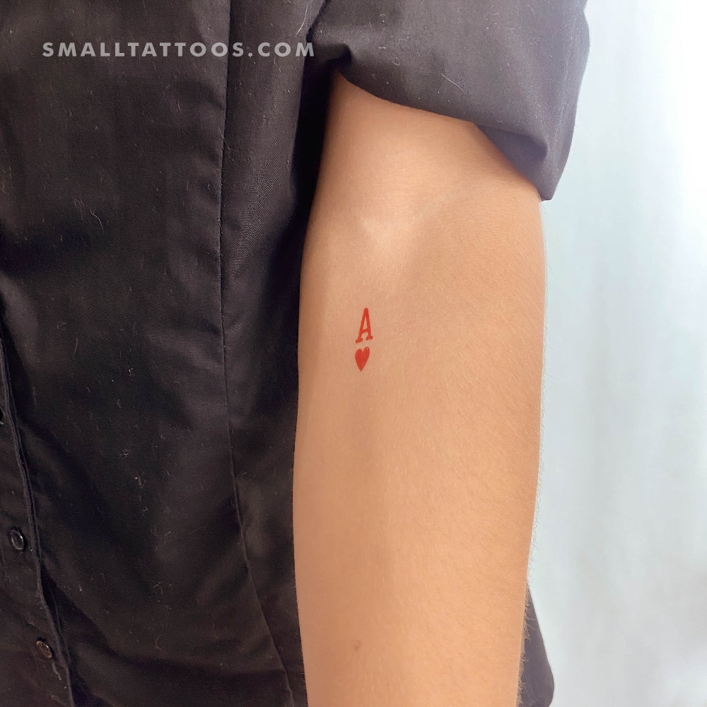Tatuaje temporal de as de corazones (juego de 3)