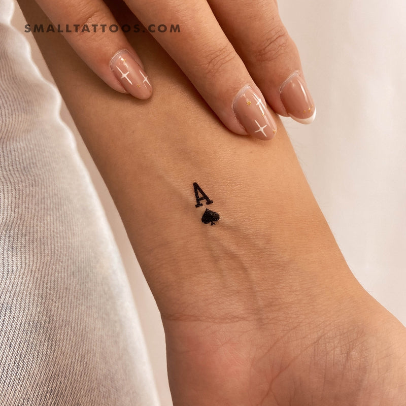 Small Ace Of Spades Temporary Tattoo (Set of 3)