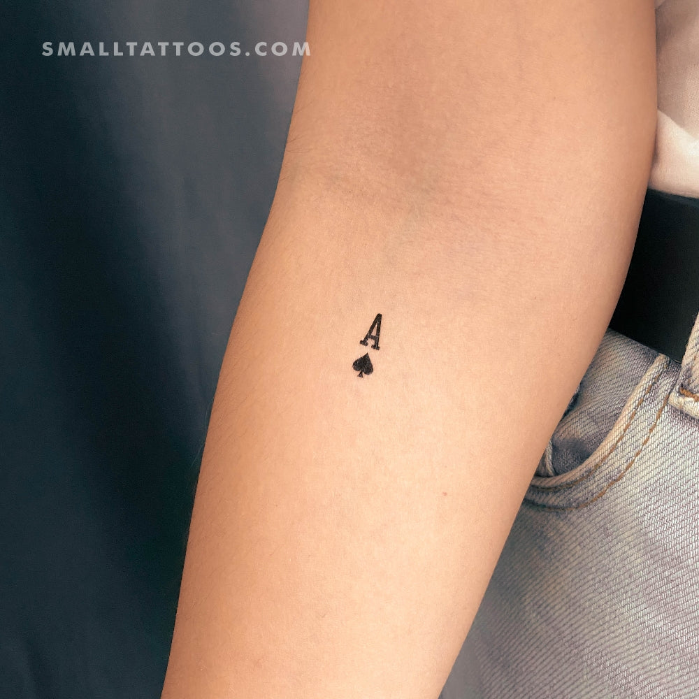 Small Ace Of Spades Temporary Tattoo (Set of 3)