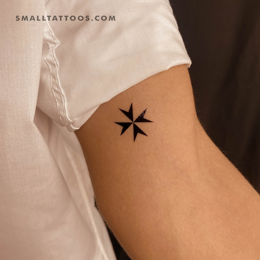 Tatuaje temporal de cruz de Malta - Juego de 3