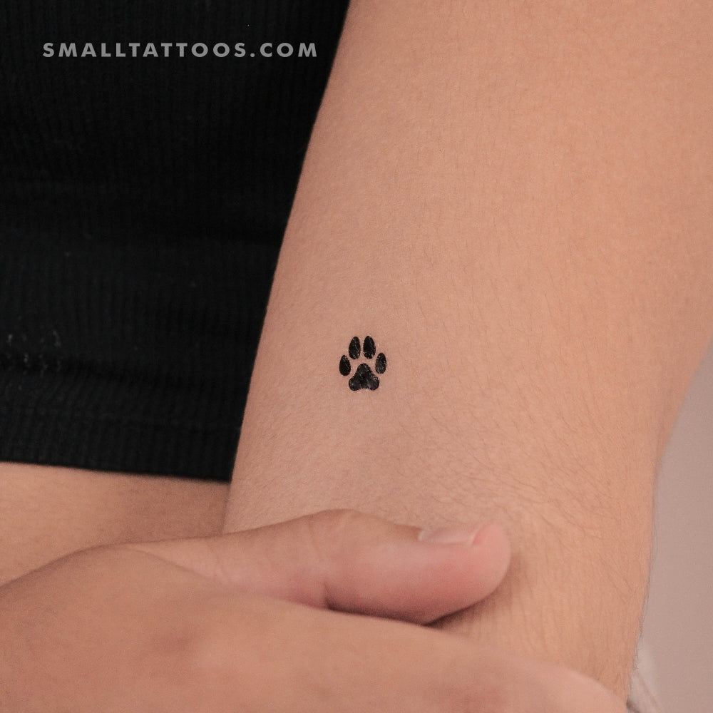 Small Dog Paw Temporary Tattoo (Set of 3)