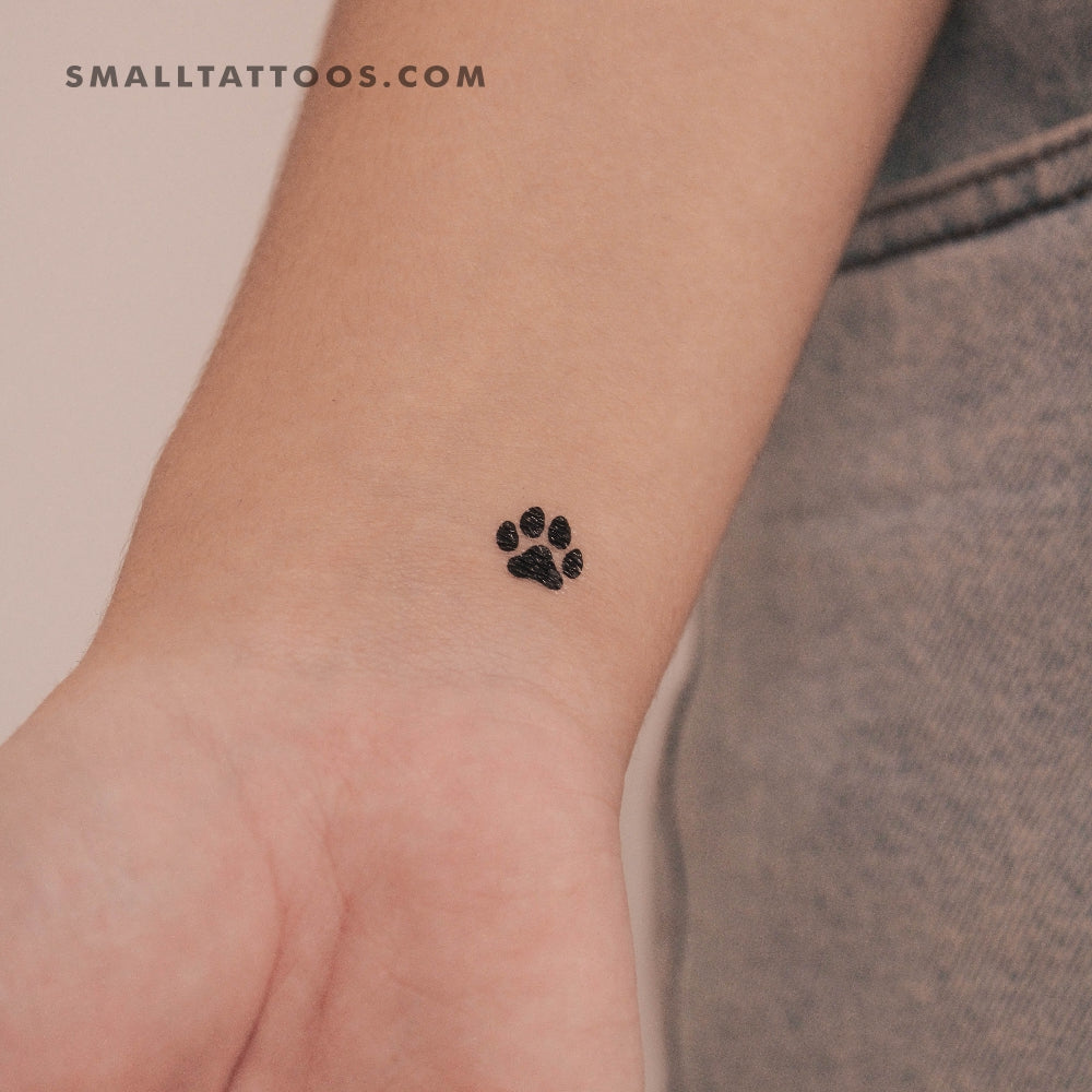 Small Dog Paw Temporary Tattoo (Set of 3)