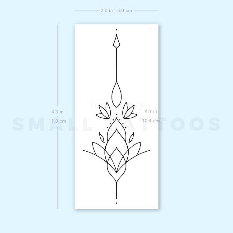 Ornamental Lotus Temporary Tattoo by 1991.ink (Set of 3)