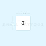 B Uppercase Serif Letter Temporary Tattoo (Set of 3)