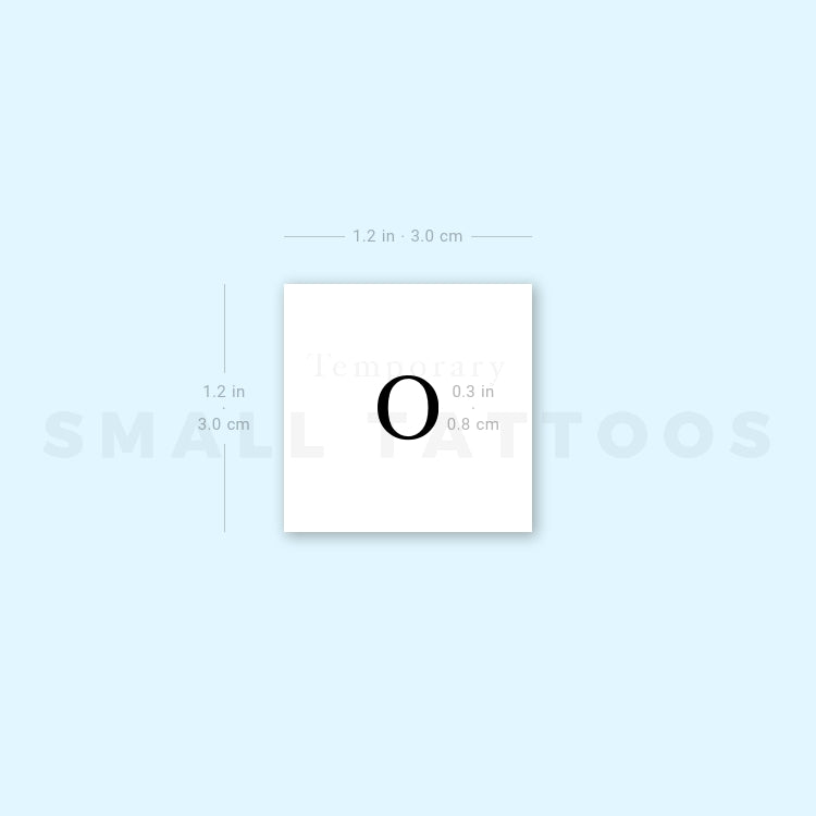 O Uppercase Serif Letter Temporary Tattoo (Set of 3)