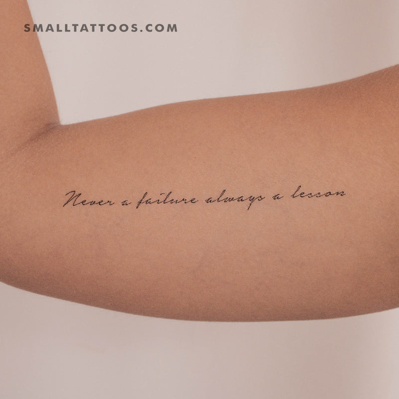 Never A Failure Always a Lesson Temporary Tattoo (Set of 3)