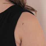 T Uppercase Serif Letter Temporary Tattoo (Set of 3)