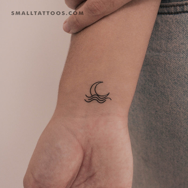 Sea Moonset Temporary Tattoo (Set of 3)