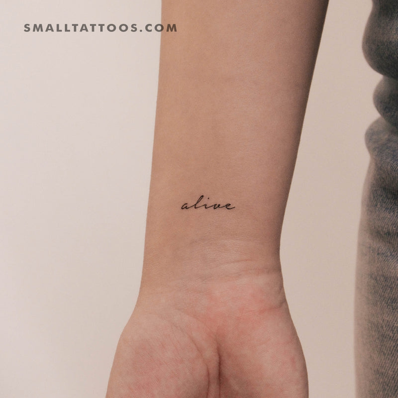 Small 'Alive' Temporary Tattoo (Set of 3)