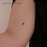 Small Black Crescent Moon Temporary Tattoo (Set of 3)