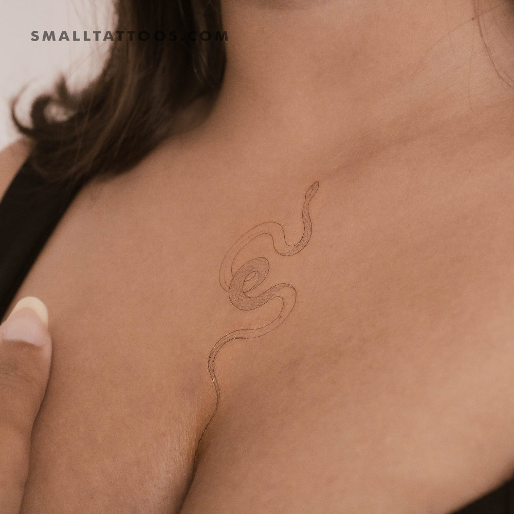 Tatuaje temporal de serpiente escamada de línea fina de Harmlessberry (juego de 3)
