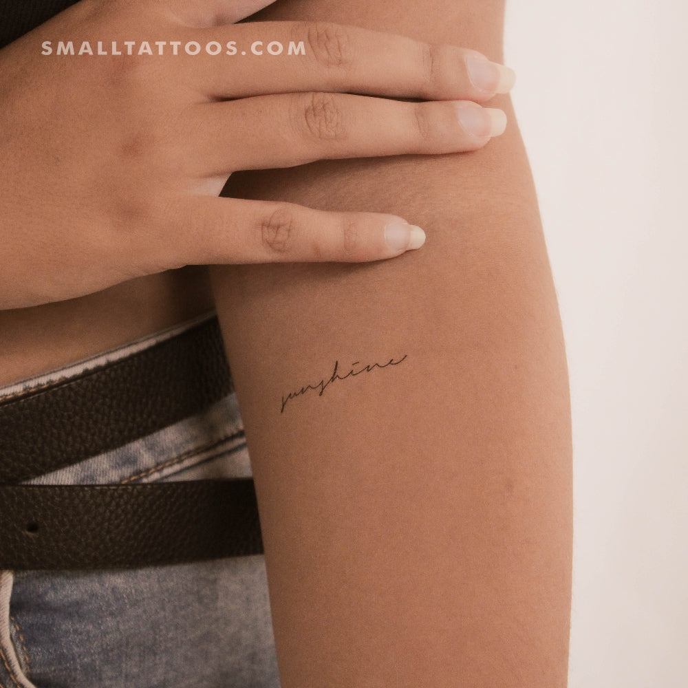 Handwritten Font Sunshine Temporary Tattoo (Set of 3)