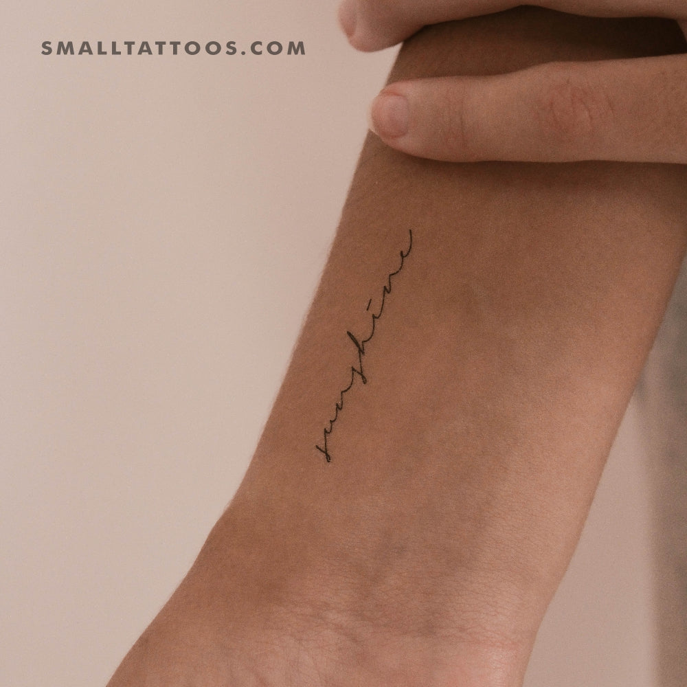 Handwritten Font Sunshine Temporary Tattoo (Set of 3)