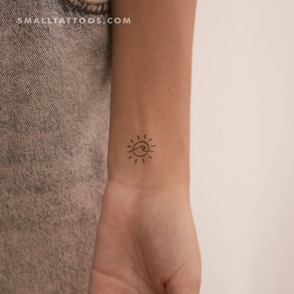 Sun and Wave Temporary Tattoo (Set of 3)