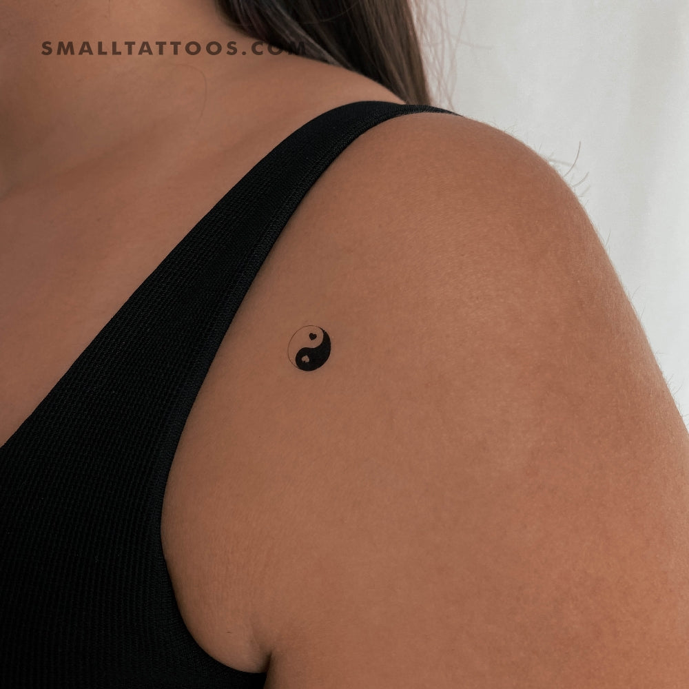 Heart Yin Yang Temporary Tattoo (Set of 3)