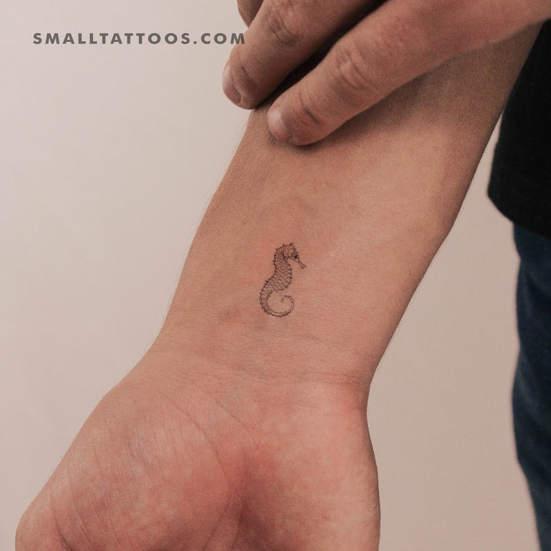 Buy Seahorse Outline: Choose Your Style Temporary Tattoo Sea Horse Swirls  Underwater Animal Fish Small Cute Tattoo Online in India - Etsy