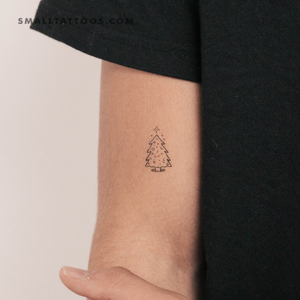 Tatuaje temporal de árbol de Navidad (juego de 3)