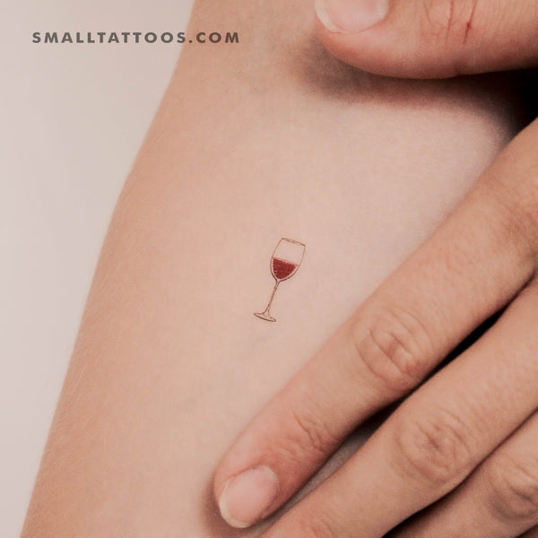 Red Wine Glass Temporary Tattoo (Set of 3) – Small Tattoos