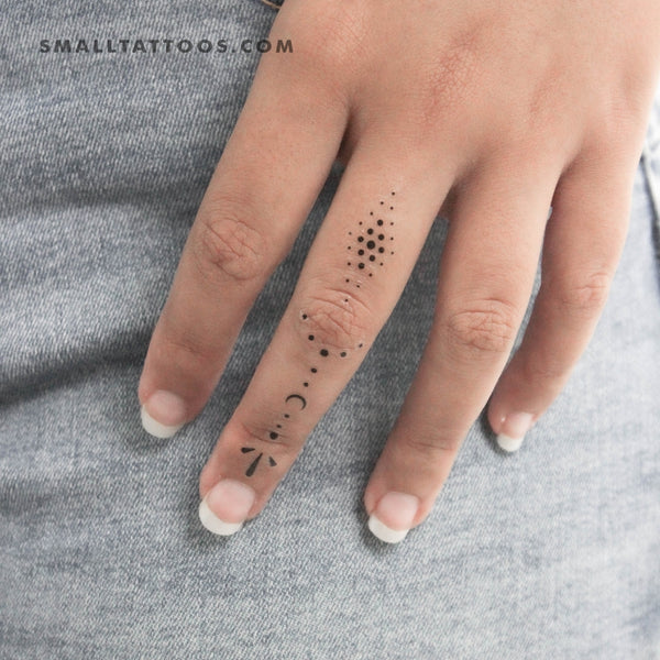 Finger Composition 1 Temporary Tattoo (Set of 3)
