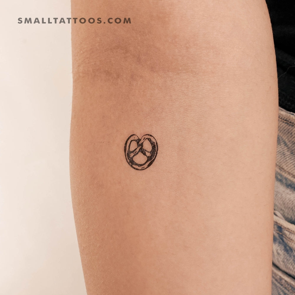 Tatuaje temporal de pequeño pretzel (juego de 3)