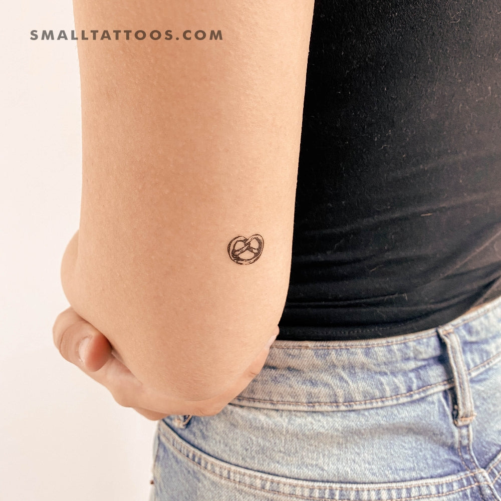 Tatuaje temporal de pequeño pretzel (juego de 3)