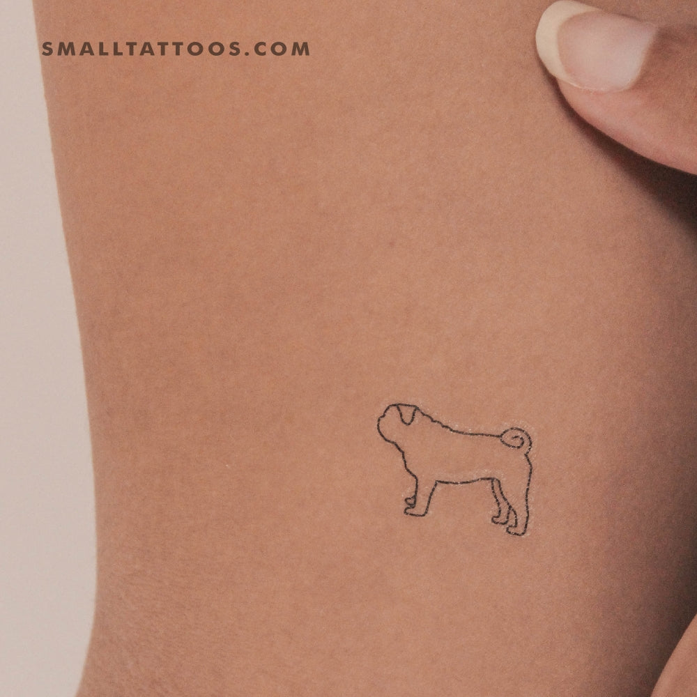 Tatuaje temporal de Pug (juego de 3)