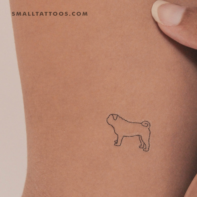 Pug Dog Love Floral Temporary Tattoo / I Love My Pug Tattoo / Dog Memorial  Tattoo / Pet Portrait Tattoo / Feminine Wrist Tattoo - Etsy