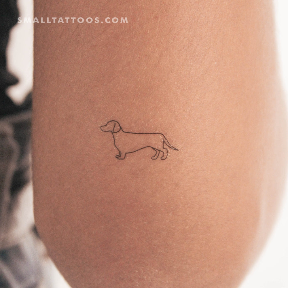 Tatuaje temporal de perro salchicha pequeño (juego de 3)