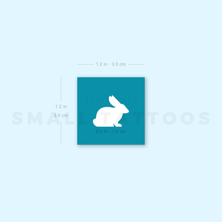 White Color Rabbit Temporary Tattoo - Set of 3