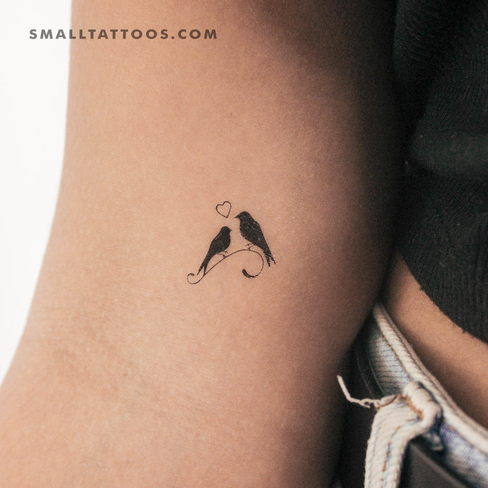 Birds In Love Temporary Tattoo (Set of 3)