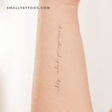 Handwritten Font Alis Volat Propriis Temporary Tattoo (Set of 3)