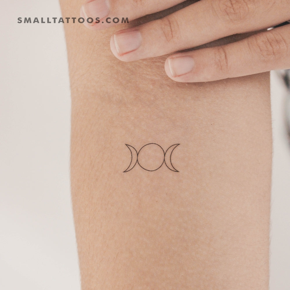 Tatuaje temporal de triple luna (juego de 3)