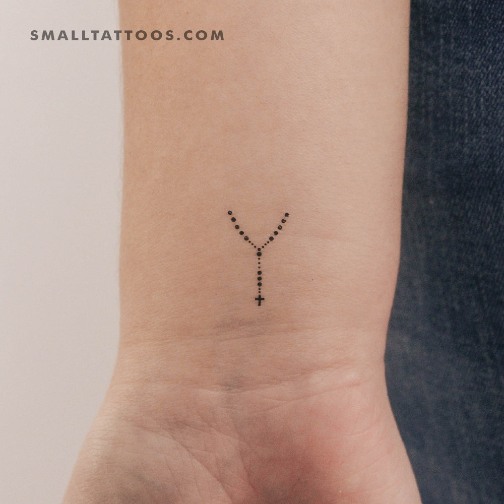 Tatuaje temporal de rosario en el dedo - Juego de 3