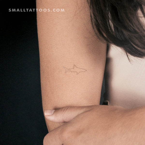 Fine Line Shark Temporary Tattoo (Set of 3)