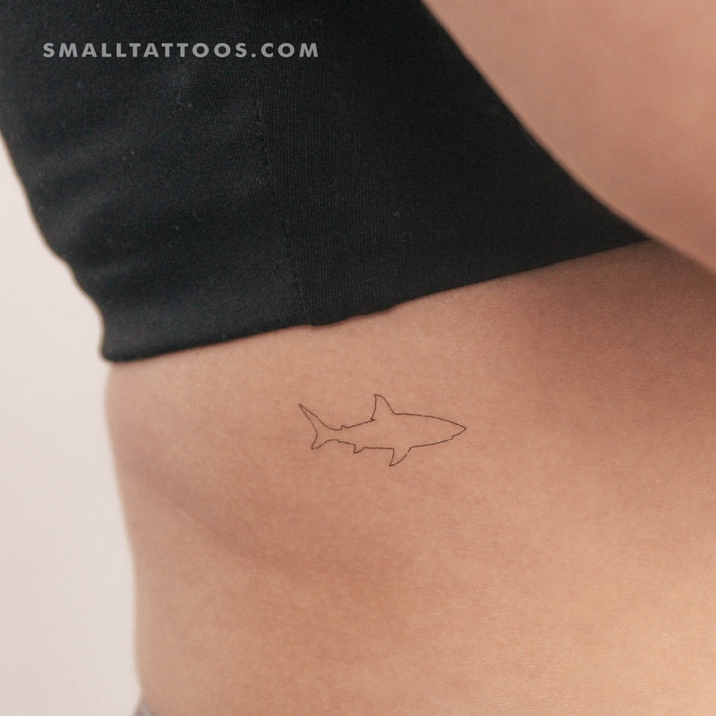 Fine Line Shark Temporary Tattoo - Set of 3 – Little Tattoos
