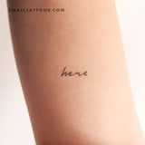 Here Temporary Tattoo (Set of 3)