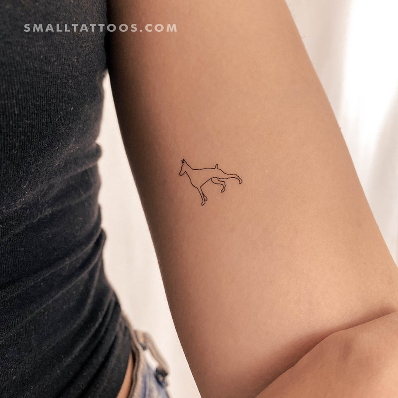 Doberman Outline Tattoo Design | Inku Paw