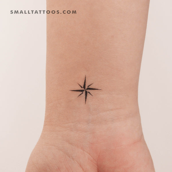 Small Minimalist Compass Temporary Tattoo (Set of 3)