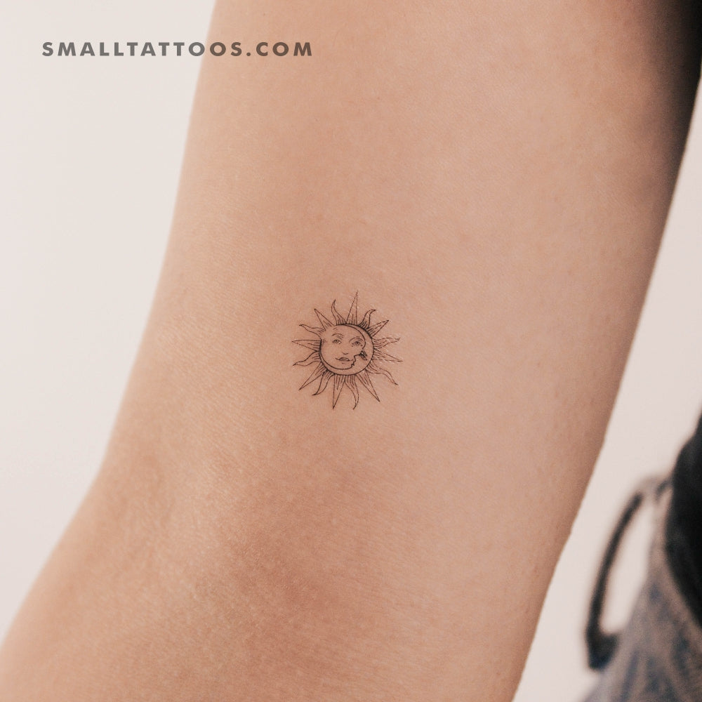 Sun And Moon Temporary Tattoo (Set of 3)