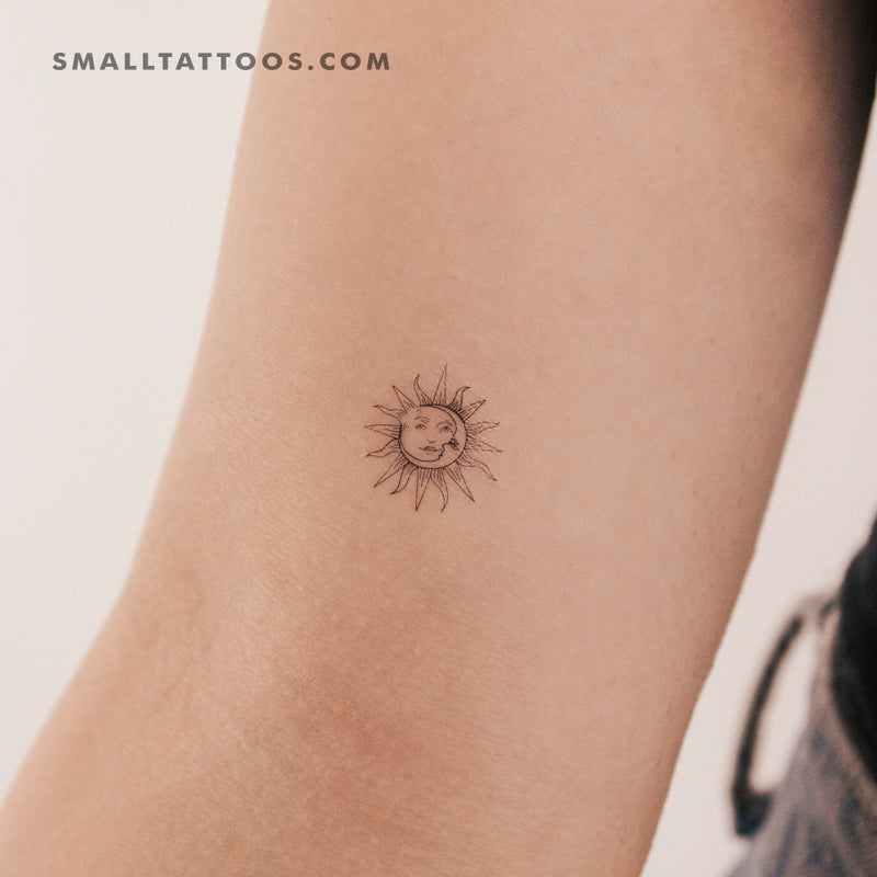 Sun And Moon Temporary Tattoo (Set of 3)