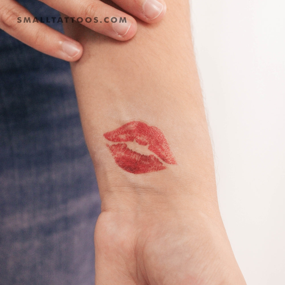 Tatuaje temporal de marca de beso (juego de 3)