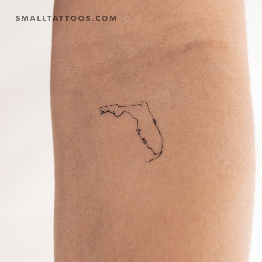 Tatuaje temporal del contorno del mapa de Florida (juego de 3)