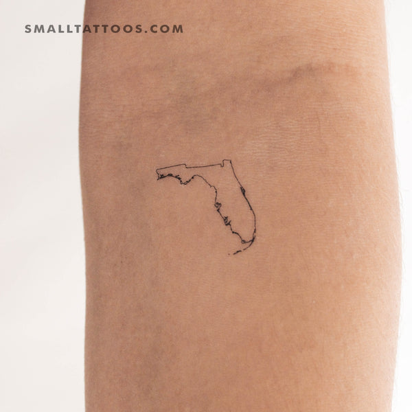 Florida Map Outline Temporary Tattoo (Set of 3)